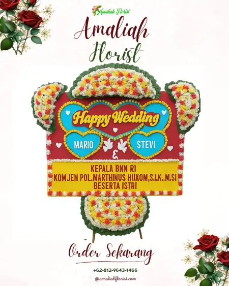 Papan Bunga Pernikahan Topoyo